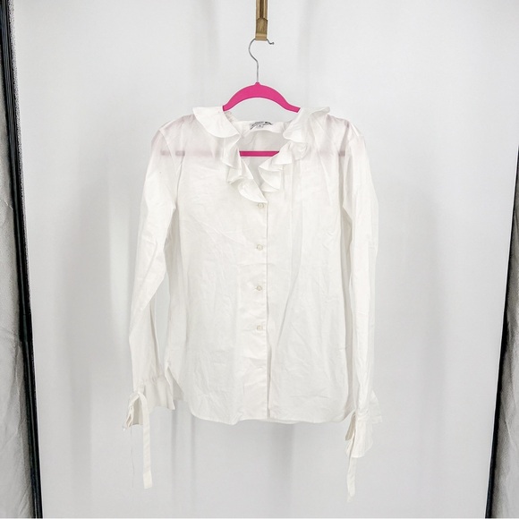 JW ANDERSON Tops - JW ANDERSON White Ruffle Blouse